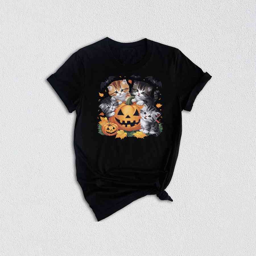 Vintage 90s Cat Halloween Shirt, Retro Halloween Shirt, Spooky Pumpkin Tee, Pumpkin Shirt, Halloween Shirt, Vintage Halloween Shirt