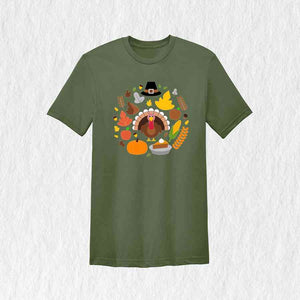 Thanksgiving Doodles Shirt, Pumpkin Leaves Shirt, Turkey Day Shirt, Thanksgiving Shirt, Peace Sign Shirt, Turkey Shirt, Funny Fall Shirt