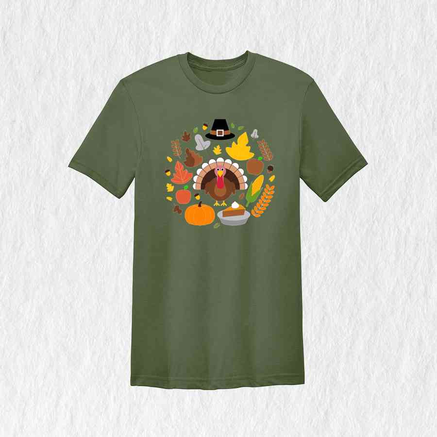 Thanksgiving Doodles Shirt, Pumpkin Leaves Shirt, Turkey Day Shirt, Thanksgiving Shirt, Peace Sign Shirt, Turkey Shirt, Funny Fall Shirt