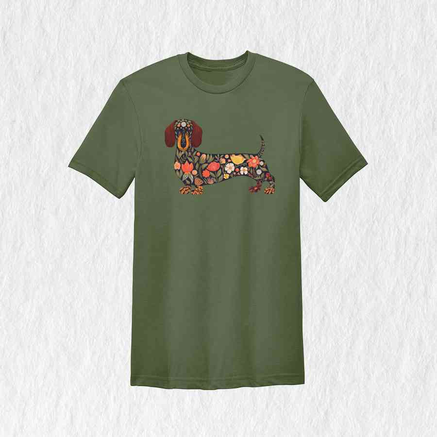 Floral Dachshund Shirt, Cute Dog Shirt, Funny Dog Shirt, Dog Mama Shirt, Dachshund Shirt, Cute Dachshund Shirt, Dachshund Lover Gift