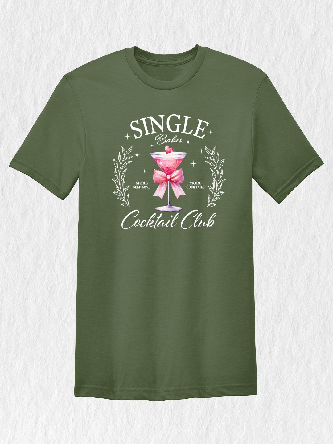 Single Babes Cocktail Club Shirt, Single Valentine's Day T-Shirt, Valentine's Day Shirt, Funny Valentine's, Single Girl Social Club Tee