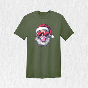 Retro Santa Blowing Bubble Shirt, Santa Claus Shirt, Santa Face Shirt, Funny Christmas Shirt, Cute Christmas Shirt, Holiday Season Shirt