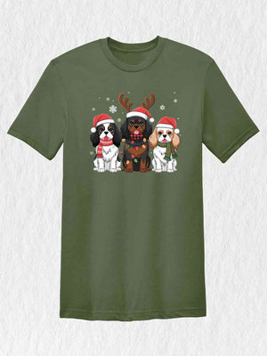 Dogs Christmas Shirt, Christmas Shirt, Dog Lover Shirt, King Charles Spaniel Shirt, Dog Mom Shirt, Dog Lover Gift