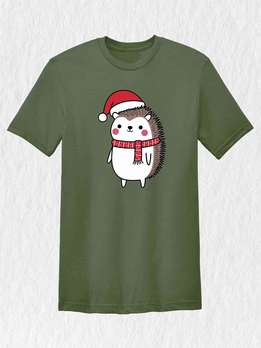 Hedgehog Santa Shirt, Hat Cute Christmas Shirt, Christmas Party Shirt, Christmas Holiday Tee, Cute Winter Shirt, Christmas Vibes Shirt