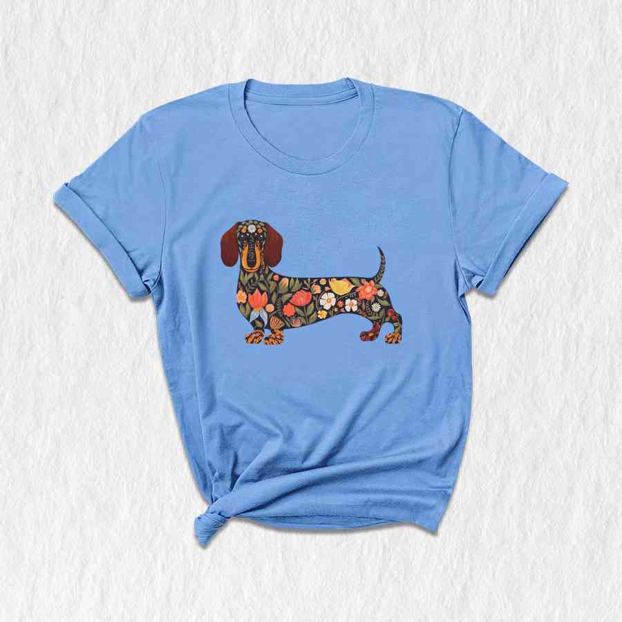 Floral Dachshund Shirt, Cute Dog Shirt, Funny Dog Shirt, Dog Mama Shirt, Dachshund Shirt, Cute Dachshund Shirt, Dachshund Lover Gift