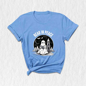 Read In Peace Shirt, Halloween Read In Peace Shirt, Halloween Ghost Reading Shirt, Funny Halloween Shirt, Book Lover Shirt, Spooky Shirt