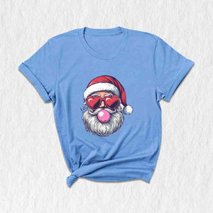 Retro Santa Blowing Bubble Shirt, Santa Claus Shirt, Santa Face Shirt, Funny Christmas Shirt, Cute Christmas Shirt, Holiday Season Shirt