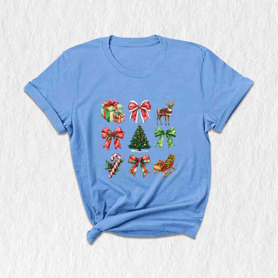 Christmas Coquette Bow Shirt, Christmas Tree Shirt, Candy Cane Shirt, Cute Christmas Shirt, Christmas Gift, Santa Shirt, Xmas Shirt