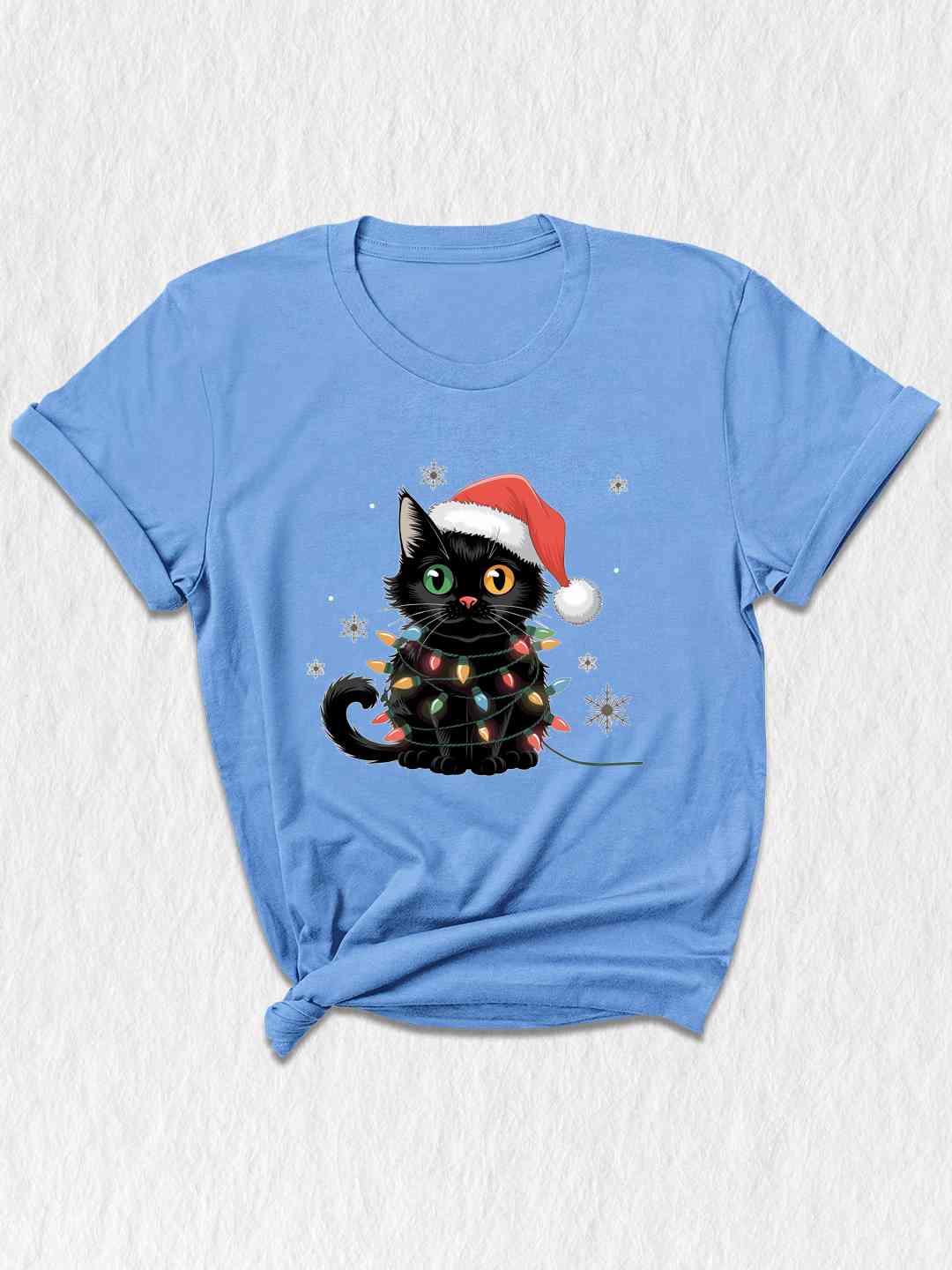 Black Cat Christmas Shirt, Funny Christmas Shirts, Black cat Shirt, Christmas Lights Holiday Shirt, Family Christmas Tee, Cat Lover Shirt