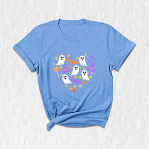 Creepy ghost in heart Shirt, Ghost Shirt, Spooky season Shirt, Halloween Shirt, Bat Shirt, Love Halloween Shirt, Funny fall Shirt