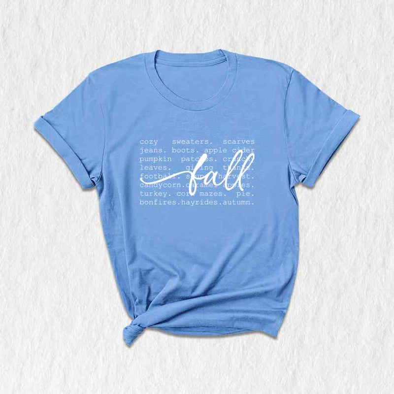 Fall Words Shirt, Fall Shirt, Autumn Shirt, Hello Fall Shirt, Thanksgiving Gift, Women's Fall Tees, Fall Season Shirt