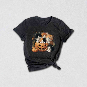 Vintage 90s Cat Halloween Shirt, Retro Halloween Shirt, Spooky Season Tee, Pumpkin Shirt, Halloween Shirt, Vintage Halloween Shirt