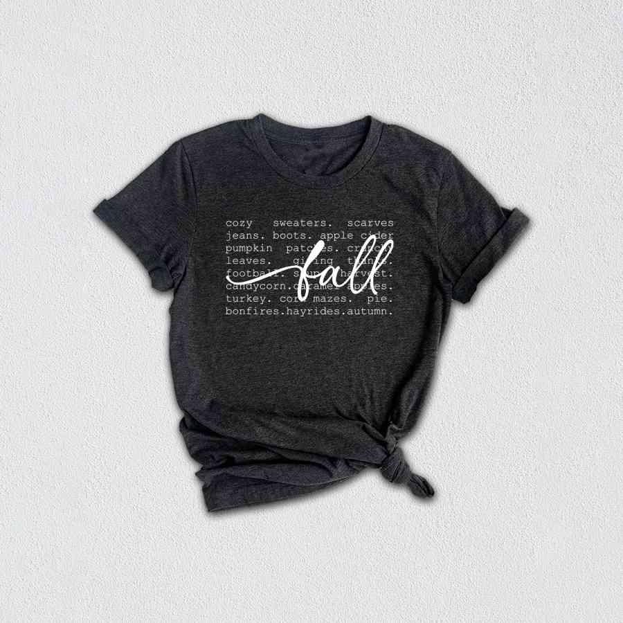 Fall Words Shirt, Fall Shirt, Autumn Shirt, Hello Fall Shirt, Thanksgiving Gift, Women's Fall Tees, Fall Season Shirt