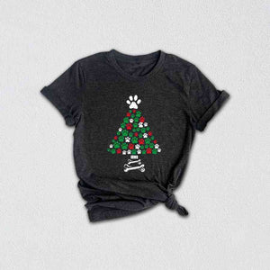 Dog Christmas Tree Shirt, Paw Tree Shirt, Paw Shirt, Dog Lover Shirt, Christmas Dog Shirt, Dog Lover Holiday Gift