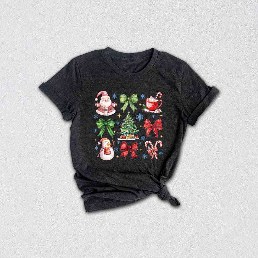 Christmas Coquette Bow Shirt, Christmas Tree Shirt, Christmas Shirt, Gingerbread Cookies Christmas Shirt, Christmas Gift Shirt, Bow Shirt