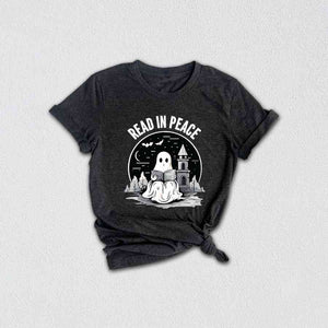 Read In Peace Shirt, Halloween Read In Peace Shirt, Halloween Ghost Reading Shirt, Funny Halloween Shirt, Book Lover Shirt, Spooky Shirt