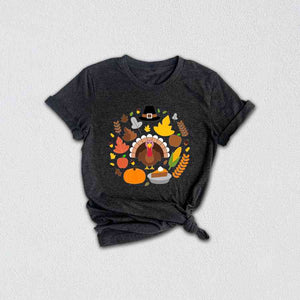 Thanksgiving Doodles Shirt, Pumpkin Leaves Shirt, Turkey Day Shirt, Thanksgiving Shirt, Peace Sign Shirt, Turkey Shirt, Funny Fall Shirt