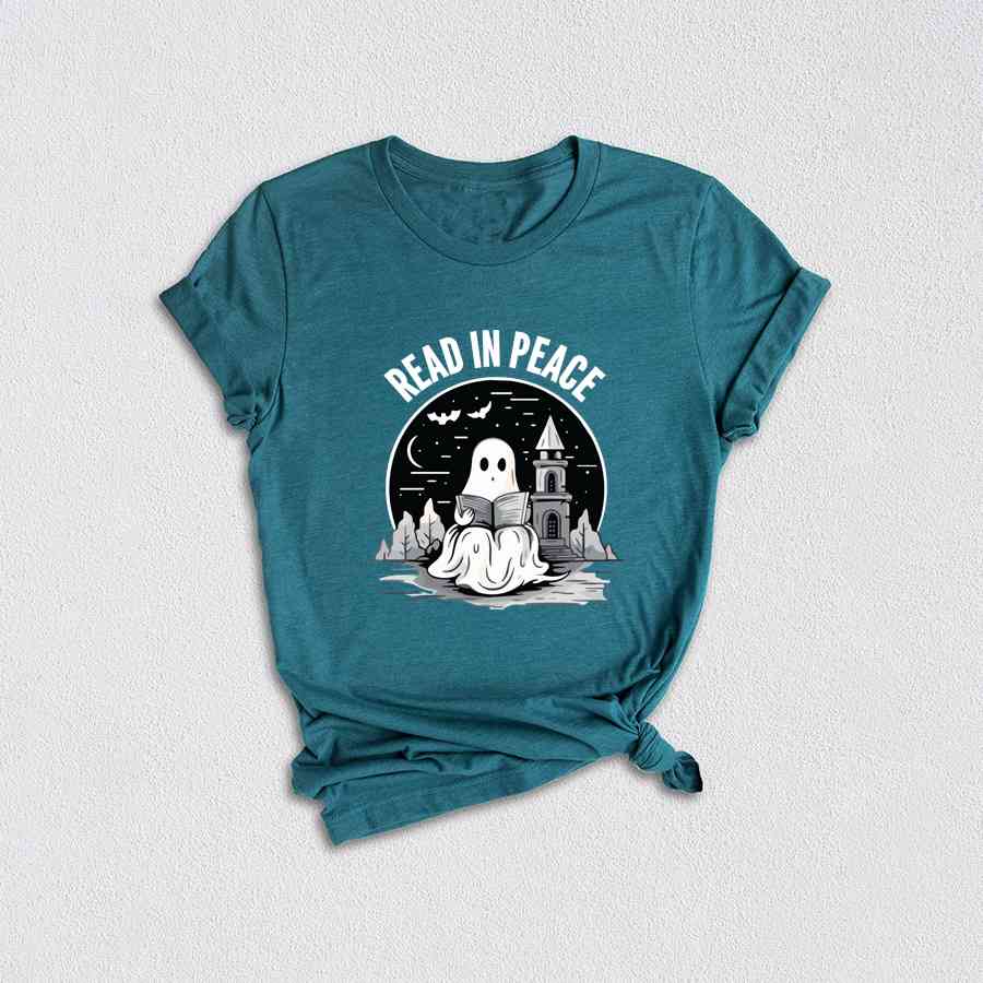 Read In Peace Shirt, Halloween Read In Peace Shirt, Halloween Ghost Reading Shirt, Funny Halloween Shirt, Book Lover Shirt, Spooky Shirt