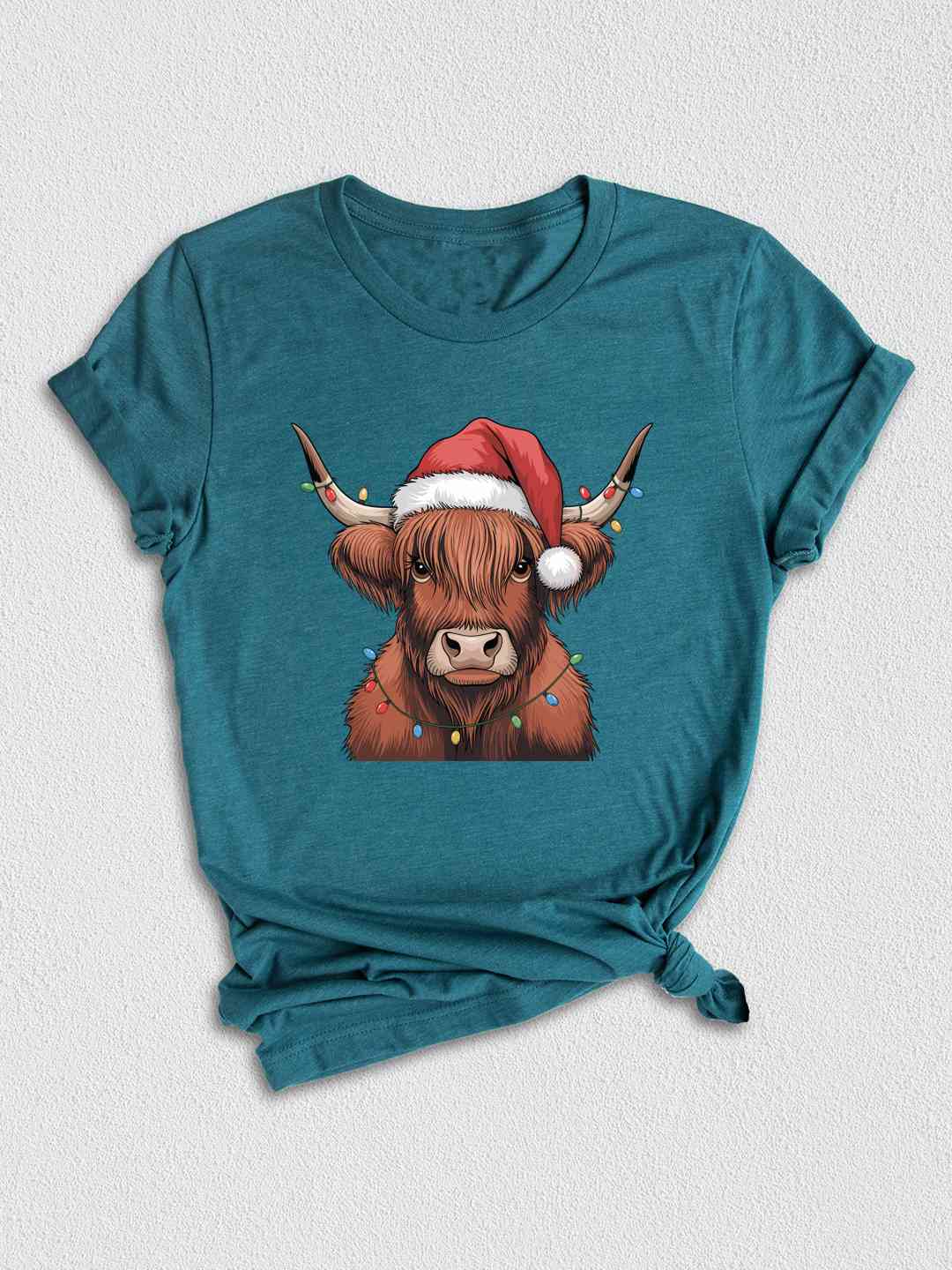 Christmas Cow Shirt, Cow Lights Shirt, Cute Cow Shirt, Cow Lover Shirt, Funny Christmas Shirt, Highland Cow Shirt, Farm Shirt