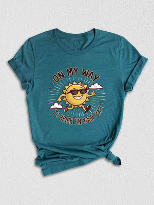 On My Way To Brighten Your Day Shirt, Cute Sun Shirt, Good Vibes Shirt, Positivity Kids Shirt, Sunshine Shirt, Funny Sun Shirt