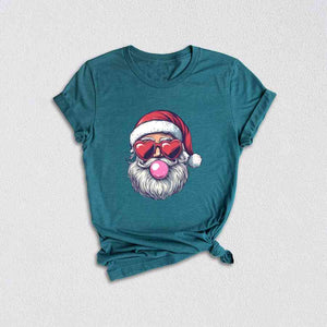 Retro Santa Blowing Bubble Shirt, Santa Claus Shirt, Santa Face Shirt, Funny Christmas Shirt, Cute Christmas Shirt, Holiday Season Shirt