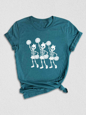 Cheerleader Skeletons Shirt, Cheer Shirt, Halloween Shirt, Spooky Season Shirt, Trendy Halloween Shirt, Cheerleading Shirt, Cheer Mom Shirt