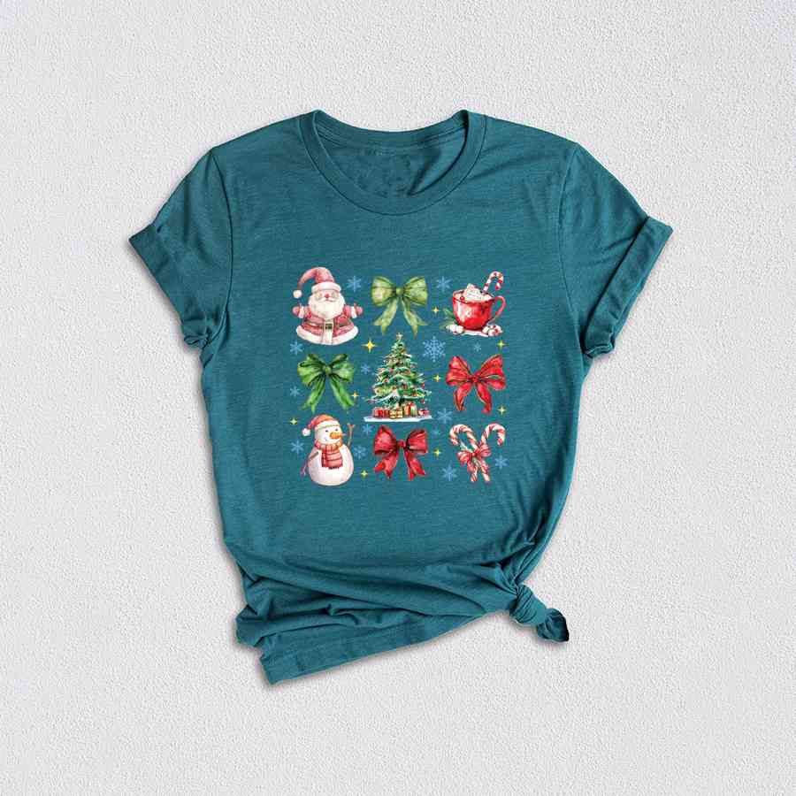 Christmas Coquette Bow Shirt, Christmas Tree Shirt, Christmas Shirt, Gingerbread Cookies Christmas Shirt, Christmas Gift Shirt, Bow Shirt