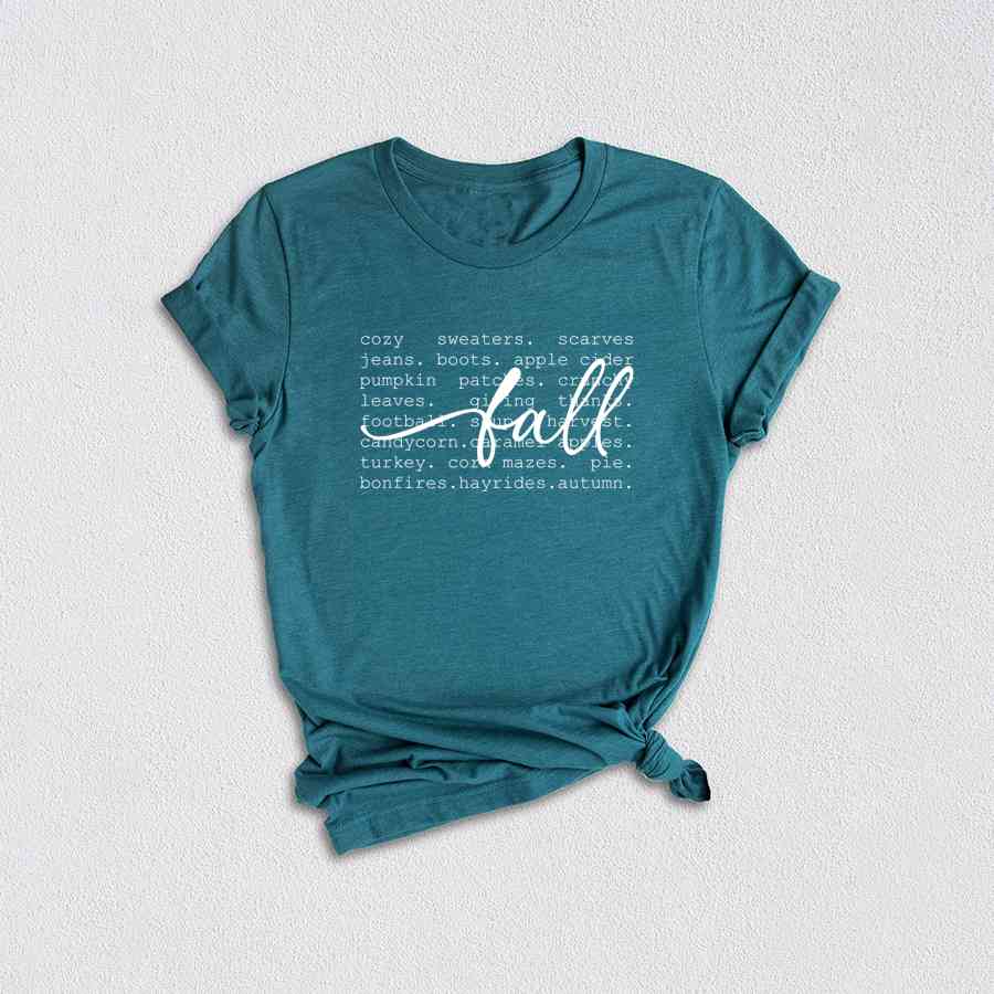 Fall Words Shirt, Fall Shirt, Autumn Shirt, Hello Fall Shirt, Thanksgiving Gift, Women's Fall Tees, Fall Season Shirt