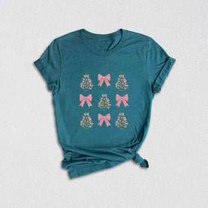 Christmas Tree Shirt, Coquette Bow Christmas Shirt, Pink Christmas Shirt, Christmas Shirt, Girly Christmas Shirt, Coquette Bow Shirt