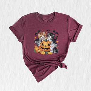 Vintage 90s Cat Halloween Shirt, Retro Halloween Shirt, Spooky Pumpkin Tee, Pumpkin Shirt, Halloween Shirt, Vintage Halloween Shirt