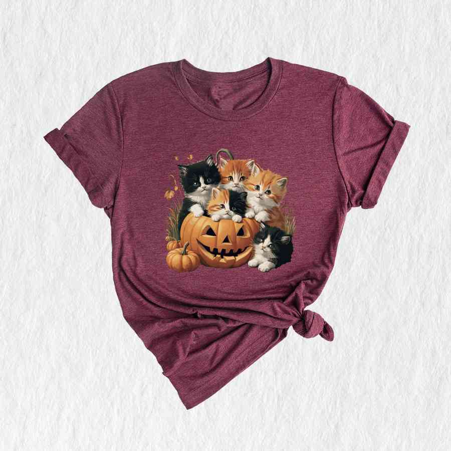 Vintage 90s Cat Halloween Shirt, Retro Halloween Shirt, Spooky Season Tee, Pumpkin Shirt, Halloween Shirt, Vintage Halloween Shirt