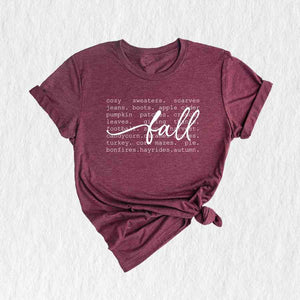 Fall Words Shirt, Fall Shirt, Autumn Shirt, Hello Fall Shirt, Thanksgiving Gift, Women's Fall Tees, Fall Season Shirt