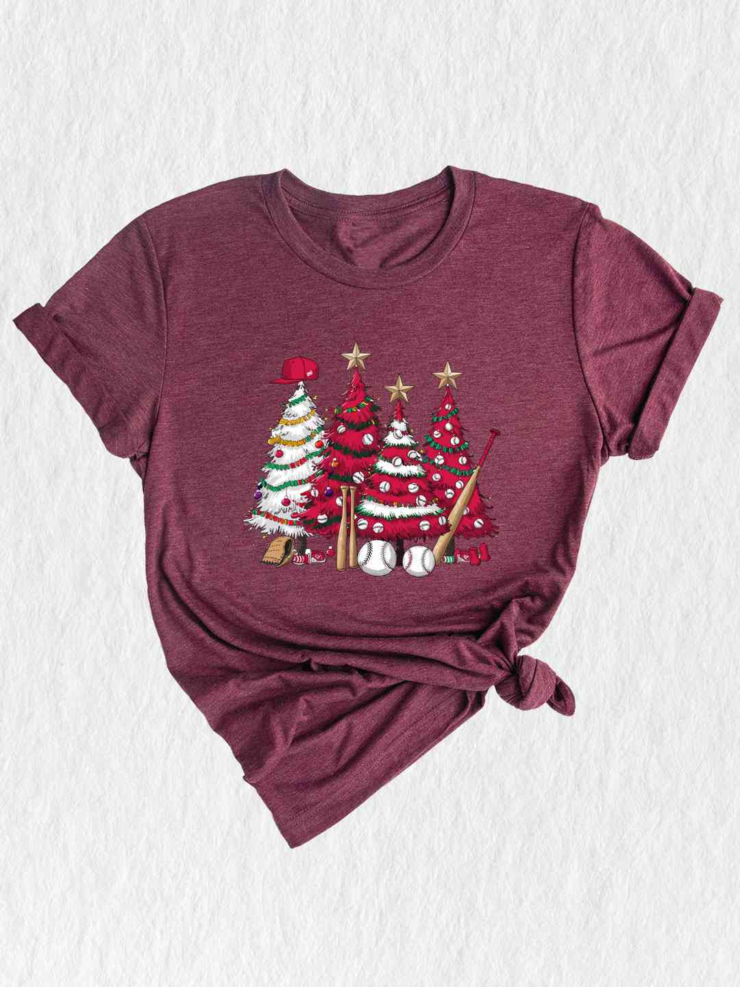 Baseball Xmas Trees Tee, Baseball Lover Gift, Christmas Tree Shirt, Baseball Christmas Trees, Baseball Tree T-shirt, Boy Christmas Shirt