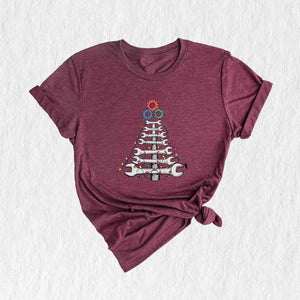 Wrench Christmas Tree Shirt, Mechanic Christmas Shirt, Cool Christmas Gift For Dad, Husband Christmas Gift From Wife, Mechanic Xmas Gift