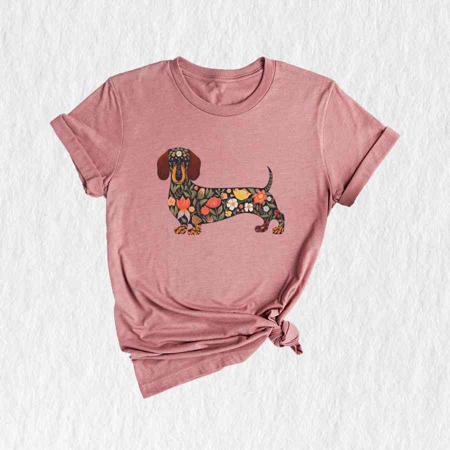 Floral Dachshund Shirt, Cute Dog Shirt, Funny Dog Shirt, Dog Mama Shirt, Dachshund Shirt, Cute Dachshund Shirt, Dachshund Lover Gift