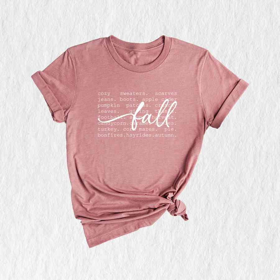 Fall Words Shirt, Fall Shirt, Autumn Shirt, Hello Fall Shirt, Thanksgiving Gift, Women's Fall Tees, Fall Season Shirt