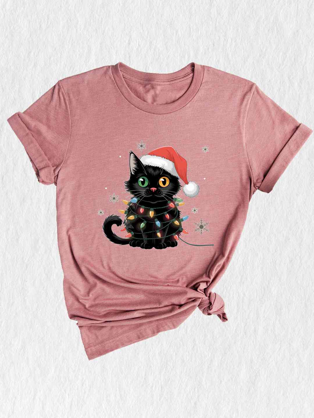 Black Cat Christmas Shirt, Funny Christmas Shirts, Black cat Shirt, Christmas Lights Holiday Shirt, Family Christmas Tee, Cat Lover Shirt