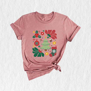 Boho Christmas Shirt, Christmas Tree Shirt, Cute Christmas Shirt, Retro Christmas Shirt, Christmas Gift, Christmas Gift Shirt, Xmas Shirt