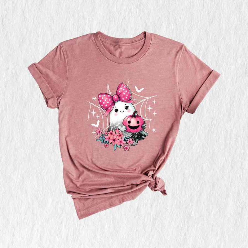 Halloween Lace Ghost Shirt, Ghost Bow Shirt, Coquette Halloween Shirt, Spooky Shirt, Fall Floral Shirt, Ghost Shirt, Halloween Shirt