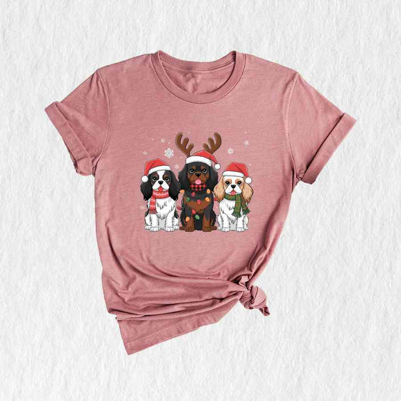 Dogs Christmas Shirt, Christmas Shirt, Dog Lover Shirt, King Charles Spaniel Shirt, Dog Mom Shirt, Dog Lover Gift