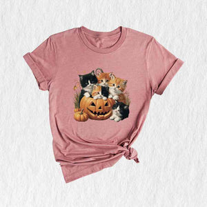 Vintage 90s Cat Halloween Shirt, Retro Halloween Shirt, Spooky Season Tee, Pumpkin Shirt, Halloween Shirt, Vintage Halloween Shirt