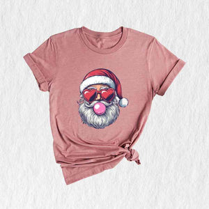 Retro Santa Blowing Bubble Shirt, Santa Claus Shirt, Santa Face Shirt, Funny Christmas Shirt, Cute Christmas Shirt, Holiday Season Shirt