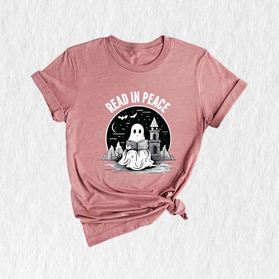 Read In Peace Shirt, Halloween Read In Peace Shirt, Halloween Ghost Reading Shirt, Funny Halloween Shirt, Book Lover Shirt, Spooky Shirt