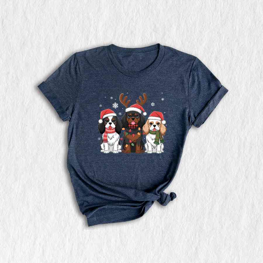 Dogs Christmas Shirt, Christmas Shirt, Dog Lover Shirt, King Charles Spaniel Shirt, Dog Mom Shirt, Dog Lover Gift