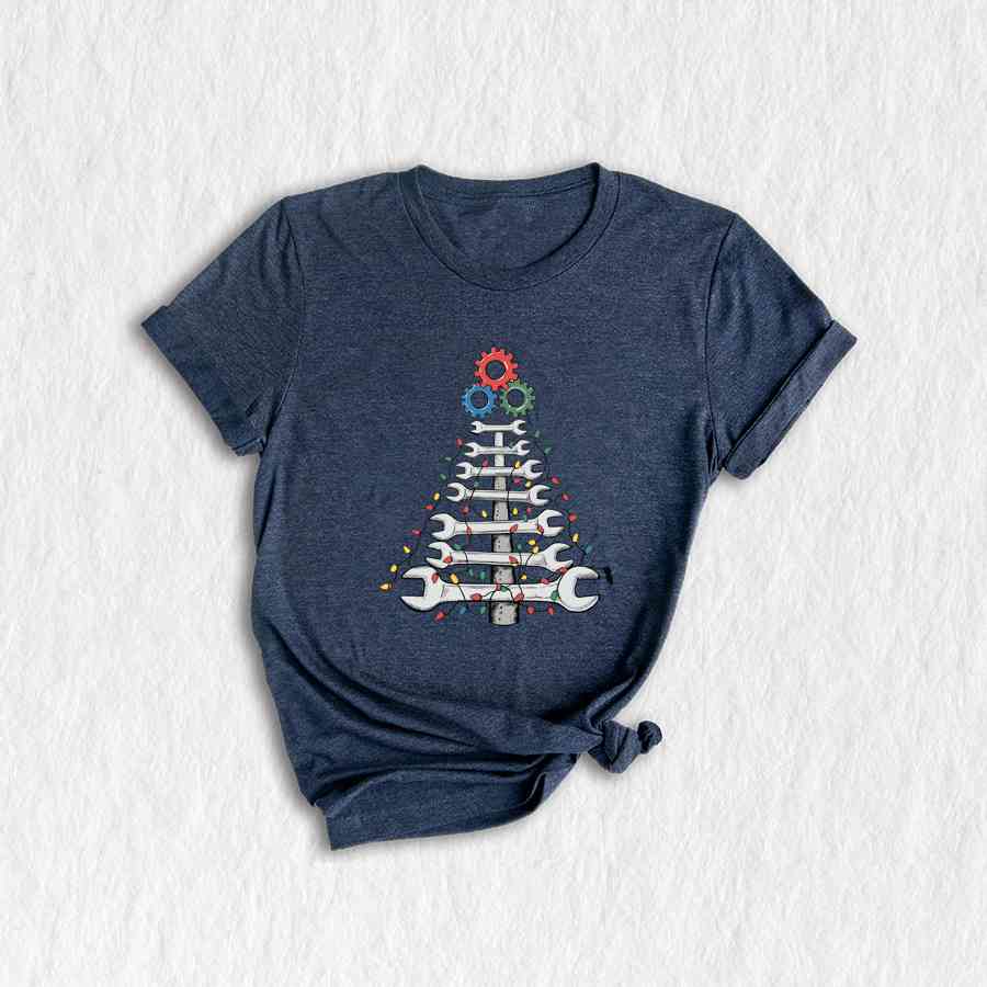 Wrench Christmas Tree Shirt, Mechanic Christmas Shirt, Cool Christmas Gift For Dad, Husband Christmas Gift From Wife, Mechanic Xmas Gift