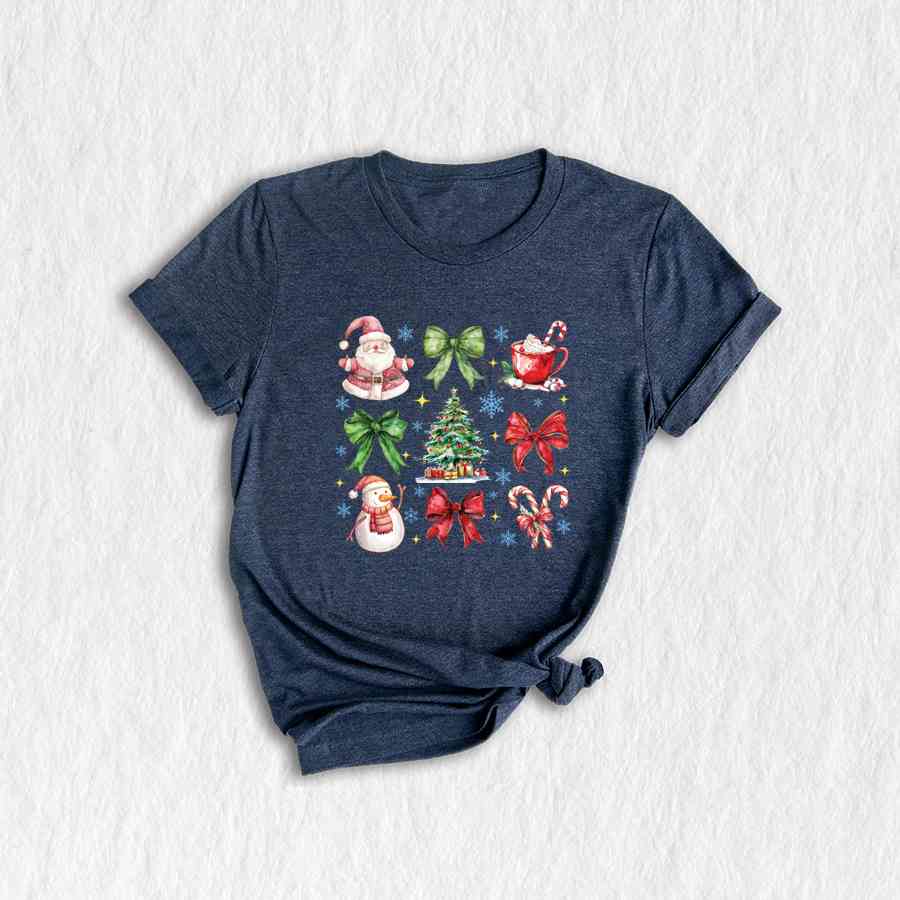 Christmas Coquette Bow Shirt, Christmas Tree Shirt, Christmas Shirt, Gingerbread Cookies Christmas Shirt, Christmas Gift Shirt, Bow Shirt