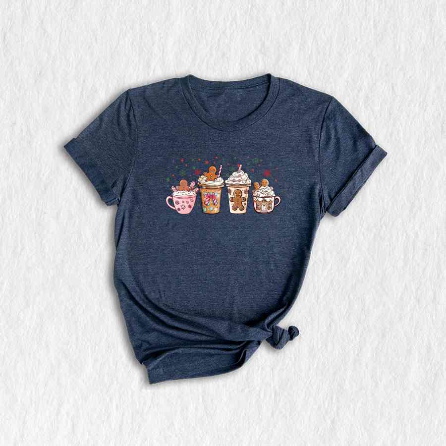 Gingerbread Christmas Coffee Shirt, Christmas Coffee Shirt, Holiday Shirt, Xmas Shirt, Coffee Lover Shirt, Latte Drink Shirt, Cozy Shirt