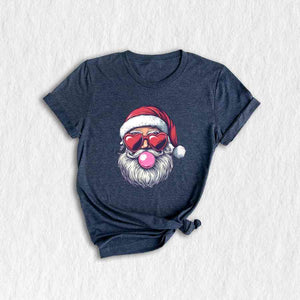 Retro Santa Blowing Bubble Shirt, Santa Claus Shirt, Santa Face Shirt, Funny Christmas Shirt, Cute Christmas Shirt, Holiday Season Shirt