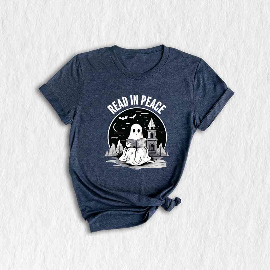 Read In Peace Shirt, Halloween Read In Peace Shirt, Halloween Ghost Reading Shirt, Funny Halloween Shirt, Book Lover Shirt, Spooky Shirt