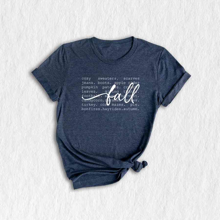 Fall Words Shirt, Fall Shirt, Autumn Shirt, Hello Fall Shirt, Thanksgiving Gift, Women's Fall Tees, Fall Season Shirt